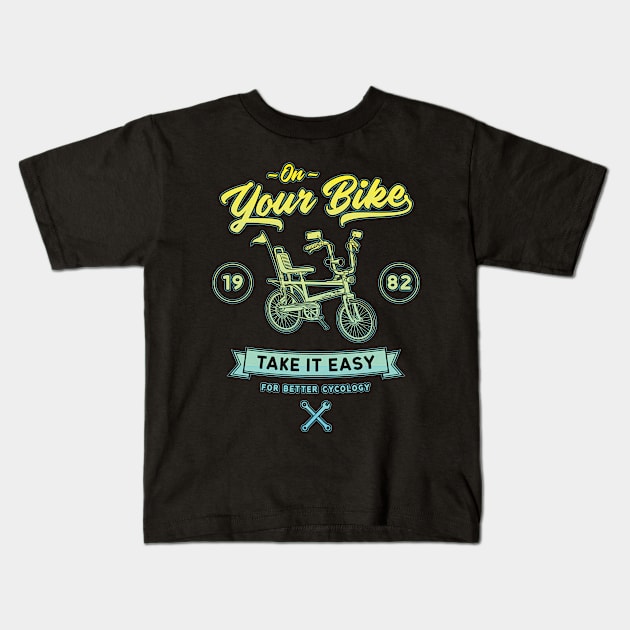 On Your Bike Kids T-Shirt by heavyhand